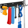 Gym Storage Organizer Wall Mount Barbell Holder Multi-Purpose Garage Gym Equipment Wall Rack Barbell Hanger Space Saving Gym Attachment Rack for Resistance Bands Jump Ropes Lifting Belt
